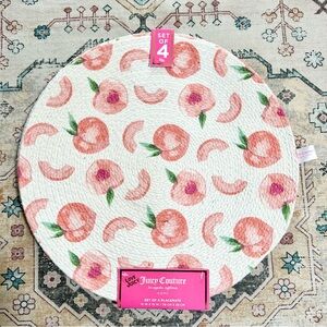 Juicy Couture Placemats Set of 4 Peaches